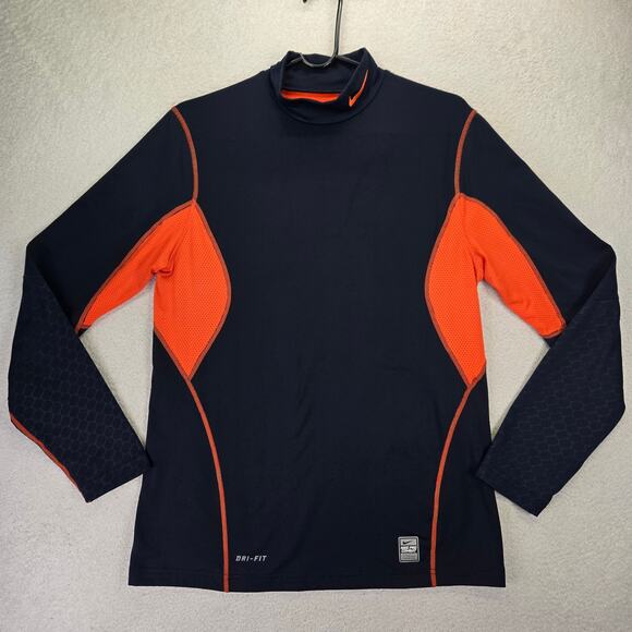 Nike Pro Combat Shirt Mens M Dri-Fit Orange Blue University Of Illinois Illini - Picture 1 of 13